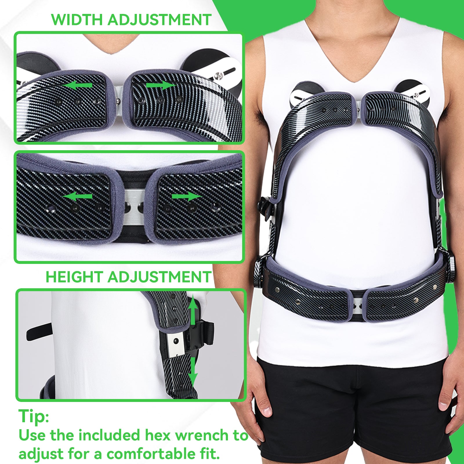 Hyper-X Jewett Back Brace, Hyperextension Spinal Orthosis for Compression Fractures, Post-Op Thoracic and Lumbar Support, Adjustable TLSO L0472 Spinal alignment Device, Unisex