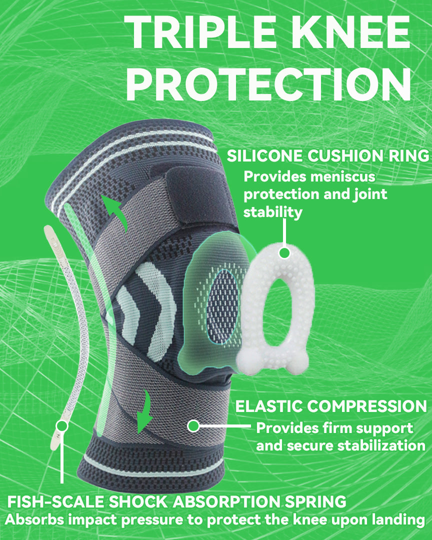 Knee Sleeve with Side Stabilizers & Gel Pad, Medium Grey