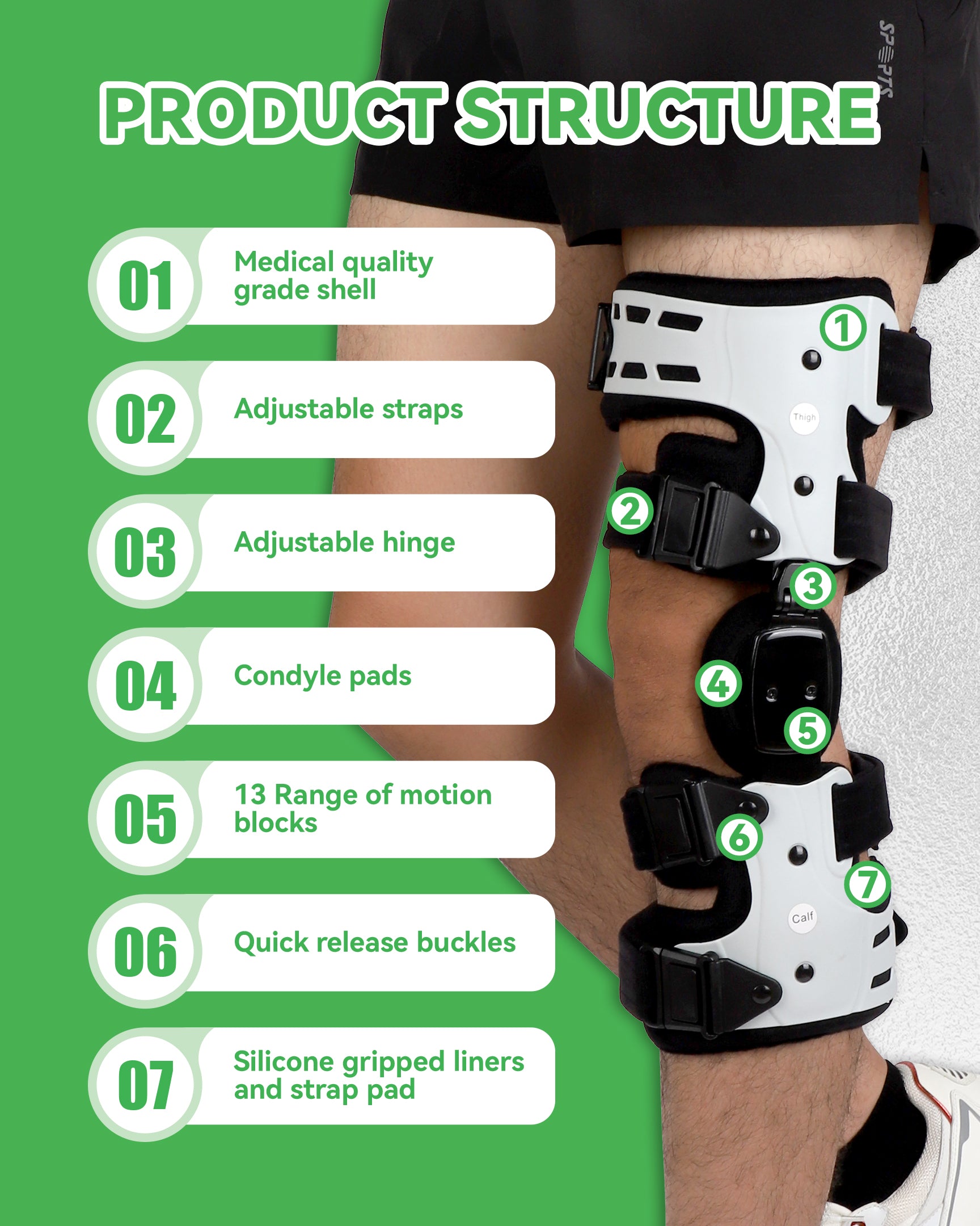 OA Unloader Knee Brace, Adjustable Metal Medial & Lateral Valgus Knee Support