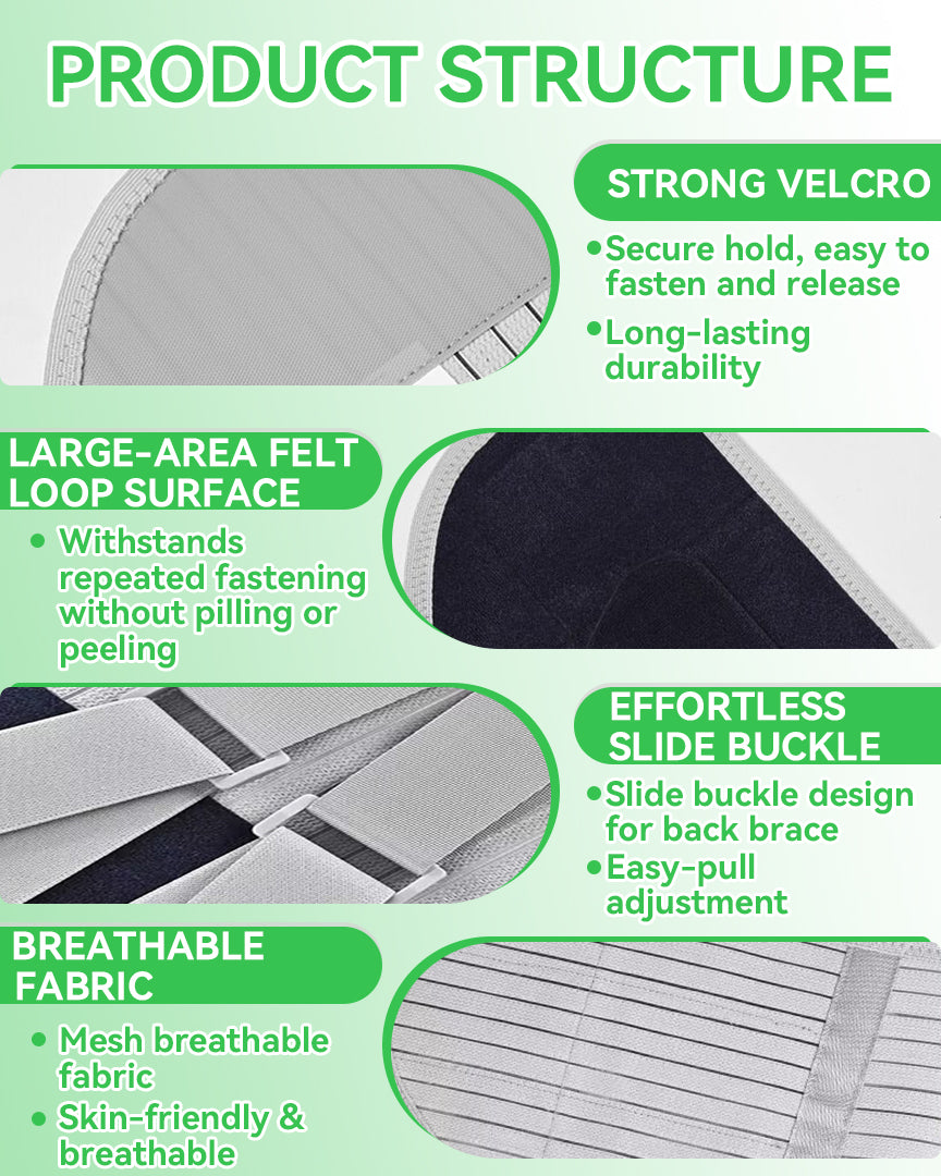 Orthomen Back Brace for Lower Back Pain Relief with 3 Pads, 7 Stays Lumbar Support Belt (5 Curved Steel Plates & 2 Springs), Dual Adjustable Compression Straps for Sciatica, Gym, Work, Men & Women