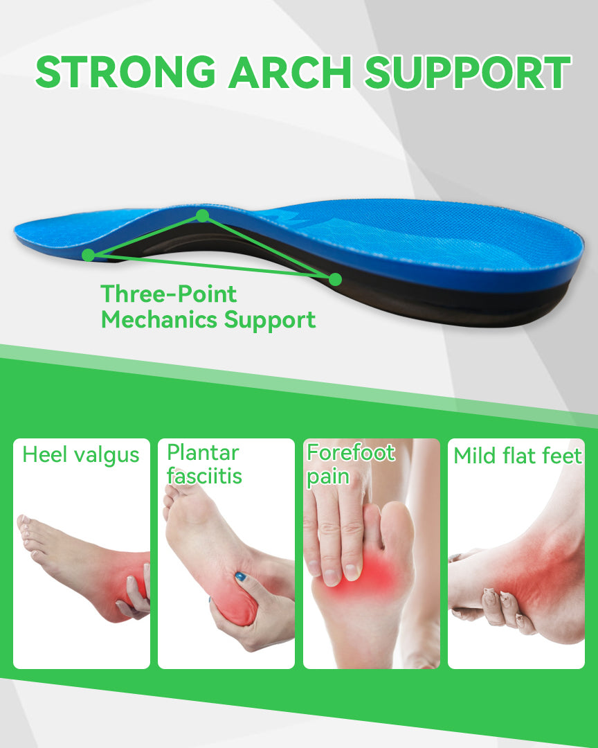 31mm Arch Support Insoles for Mild Flat Feet, 220lbs+ Heavy Duty Shoe Inserts for Plantar Fasciitis, Orthotic Insoles for X-Legs & Overpronation, Work Boot Inserts for Men Women, NOT for High Arches