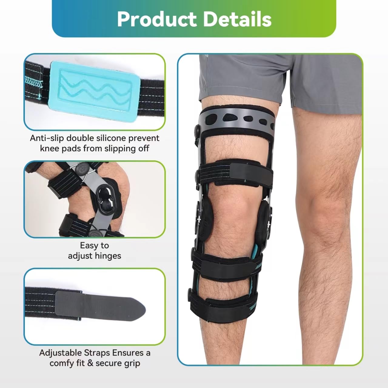 ACL Knee Brace, Support Recovery, Stabilize Knee for Ligament Sports Injuries