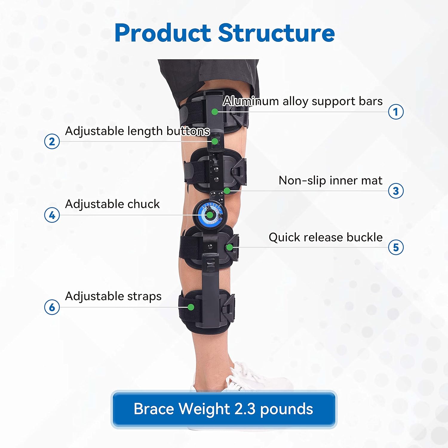 Hinged ROM Knee Brace, Post Op Knee Brace for Recovery Stabilization, ACL, MCL and PCL Injury, Adjustable Medical Orthopedic Support Stabilizer After Surgery, Women and Men