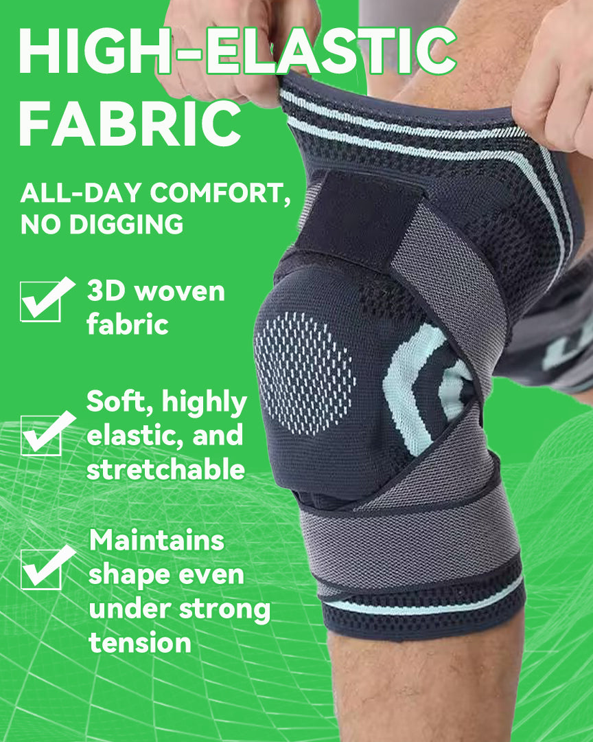 Orthomen Knee Brace with Side Stabilizers and Patella Gel Pad, Professional Compression Knee Sleeve for Knee Pain Relief, Meniscus Tear, ACL, Arthritis, Support for Running, Workout, Men & Women