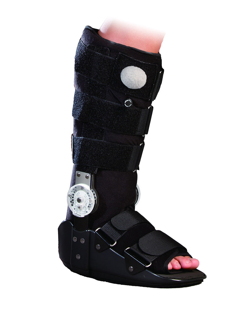 ROM Air Walking Boot - Tall Fracture Boot with Adjustable Range of Motion Dial, Air Cam Walker for Ankle Sprains, Broken Foot & Post-Op Recovery, Fits Left or Right Foot