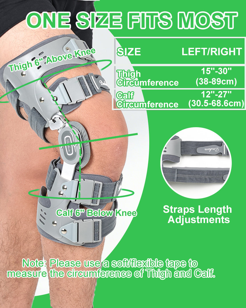 Unloader Knee Brace Left Single Upright Osteoarthritis Pain Support Alignment Rigid Framework Stabilizer with Condyle Pads and Easy Pull Fastening Straps for Walking