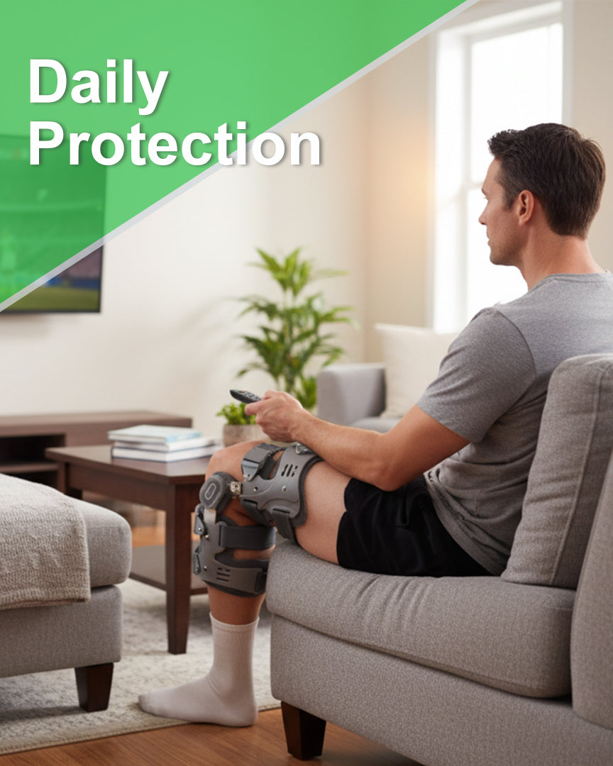 Unloader Knee Brace Left Single Upright Osteoarthritis Pain Support Alignment Rigid Framework Stabilizer with Condyle Pads and Easy Pull Fastening Straps for Walking