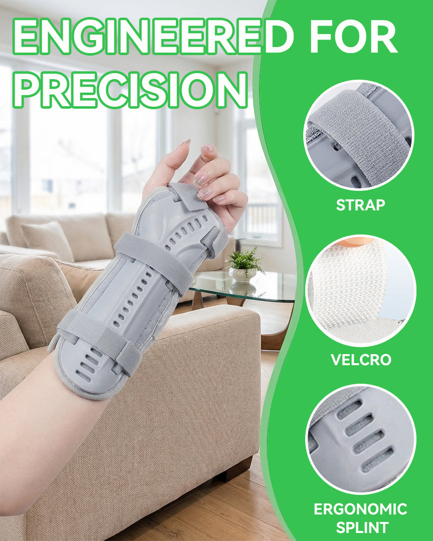 Orthomen Wrist Splint with Removable PE Protective Shell Splints, Forearm Support Brace with 4 Adjustable Velcro Straps for Carpal Tunnel, Sprains, Tendonitis & Arthritis Pain Relief, Breathable Hand Wrap