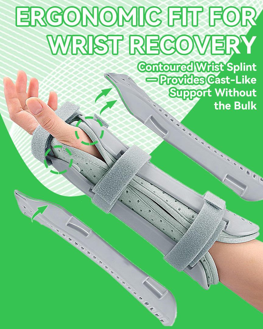 Orthomen Wrist Splint with Removable PE Protective Shell Splints, Forearm Support Brace with 4 Adjustable Velcro Straps for Carpal Tunnel, Sprains, Tendonitis & Arthritis Pain Relief, Breathable Hand Wrap