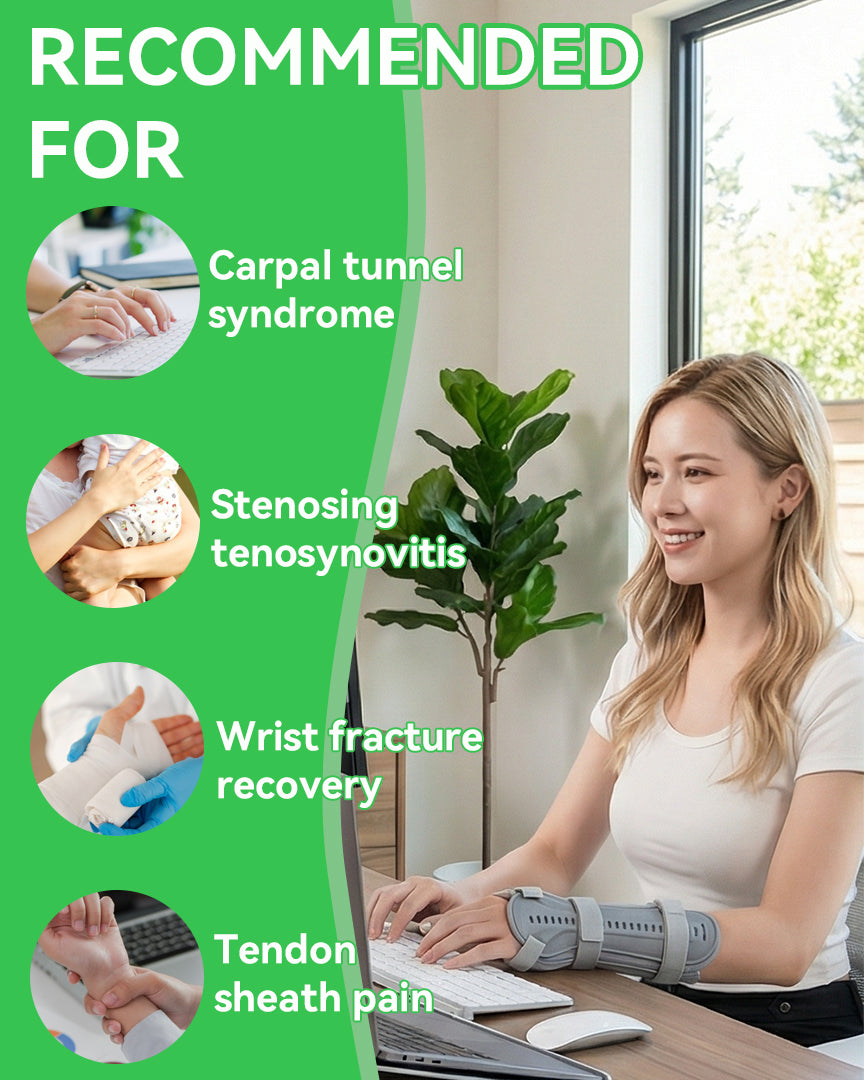 Orthomen Wrist Splint with Removable PE Protective Shell Splints, Forearm Support Brace with 4 Adjustable Velcro Straps for Carpal Tunnel, Sprains, Tendonitis & Arthritis Pain Relief, Breathable Hand Wrap