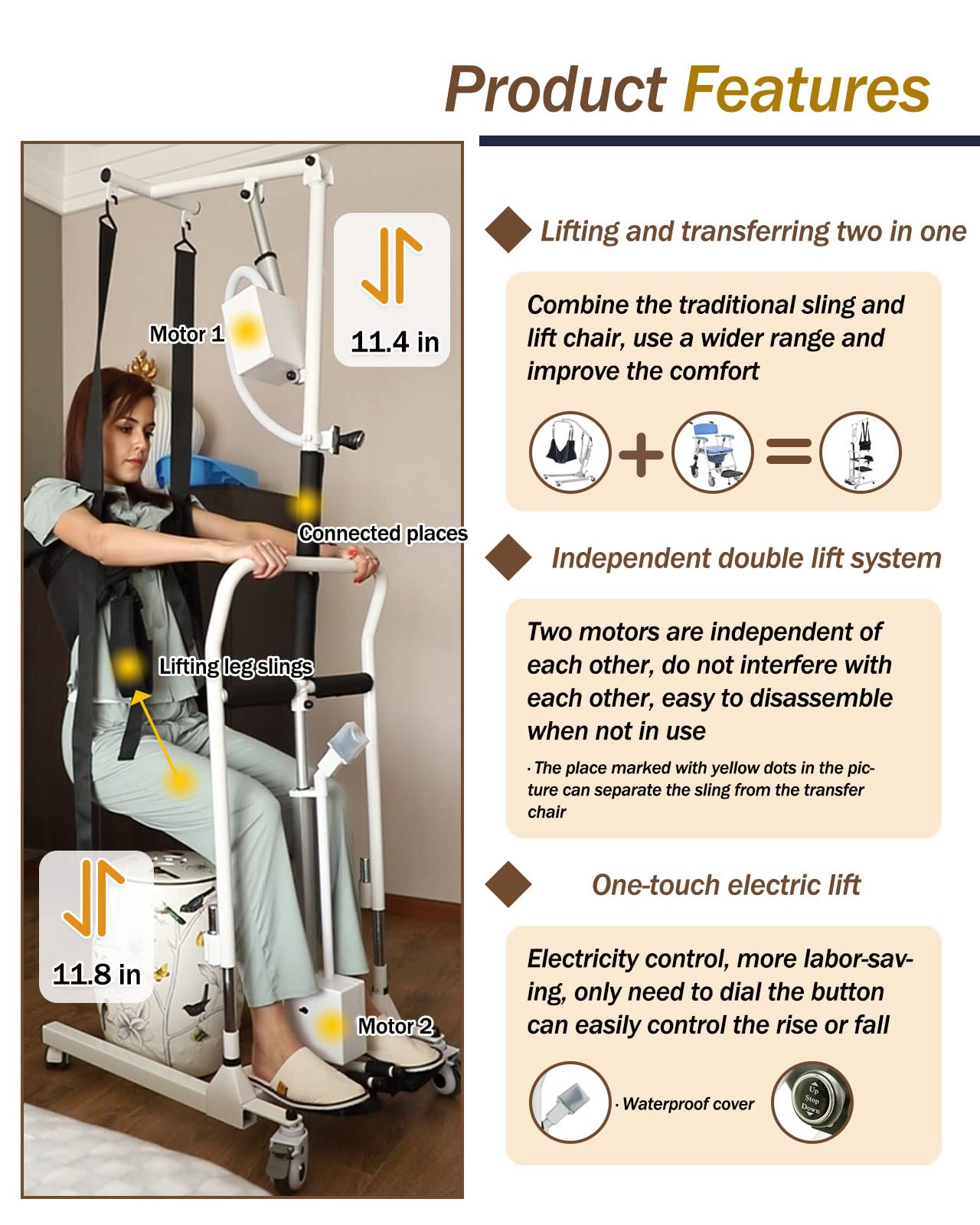 Electric Lift Patient Transfer Chair